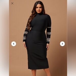 Bandage Embellished Midi Dress